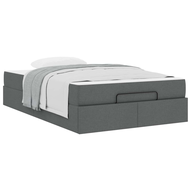 Rama łóżka z materacem 2 pcs Przygaszony Szary tkanina