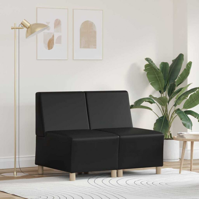 Modułowa sofa bez podłokietników 2 pcs Czarny 55 x 74 x 82 cm
