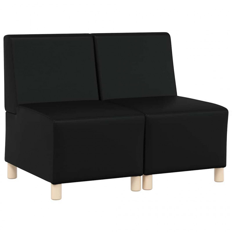 Modułowa sofa bez podłokietników 2 pcs Czarny 55 x 74 x 82 cm