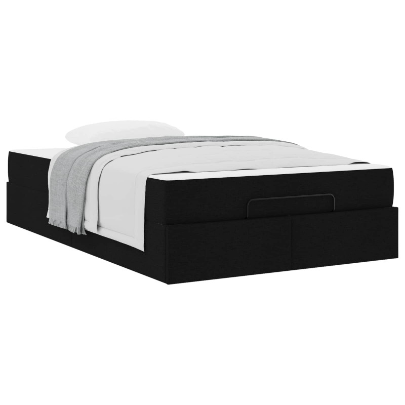 Rama łóżka z materacem z materacem 2 pcs Czarny tkanina