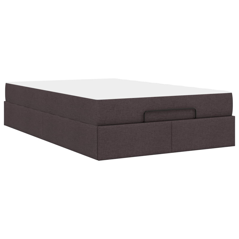 Rama łóżka z materacem z materacem 2 pcs Brązowy tkanina