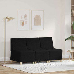 Modułowa sofa bez podłokietników 3 pcs Czarny 55 x 74 x 82 cm