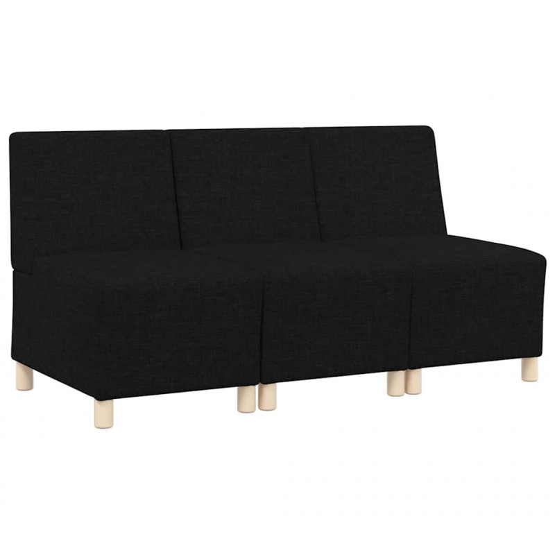 Modułowa sofa bez podłokietników 3 pcs Czarny 55 x 74 x 82 cm