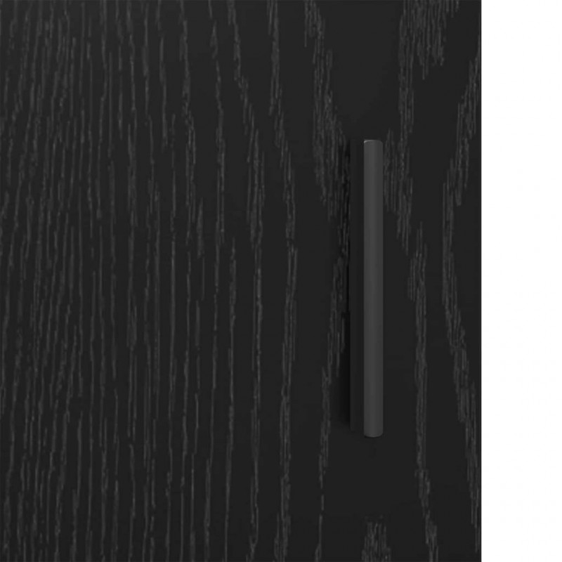 Zestaw mebli łazienkowych z półką z drzwiami 2 pcs Czarny Dąb