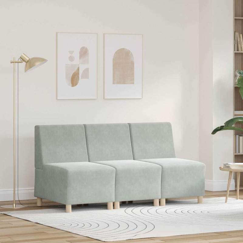 Modułowa sofa bez podłokietników 3 pcs Jasnoszary