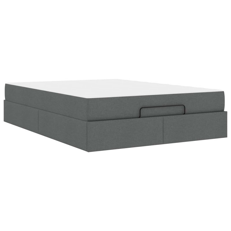 Rama łóżka z materacem 2 pcs Przygaszony Szary tkanina
