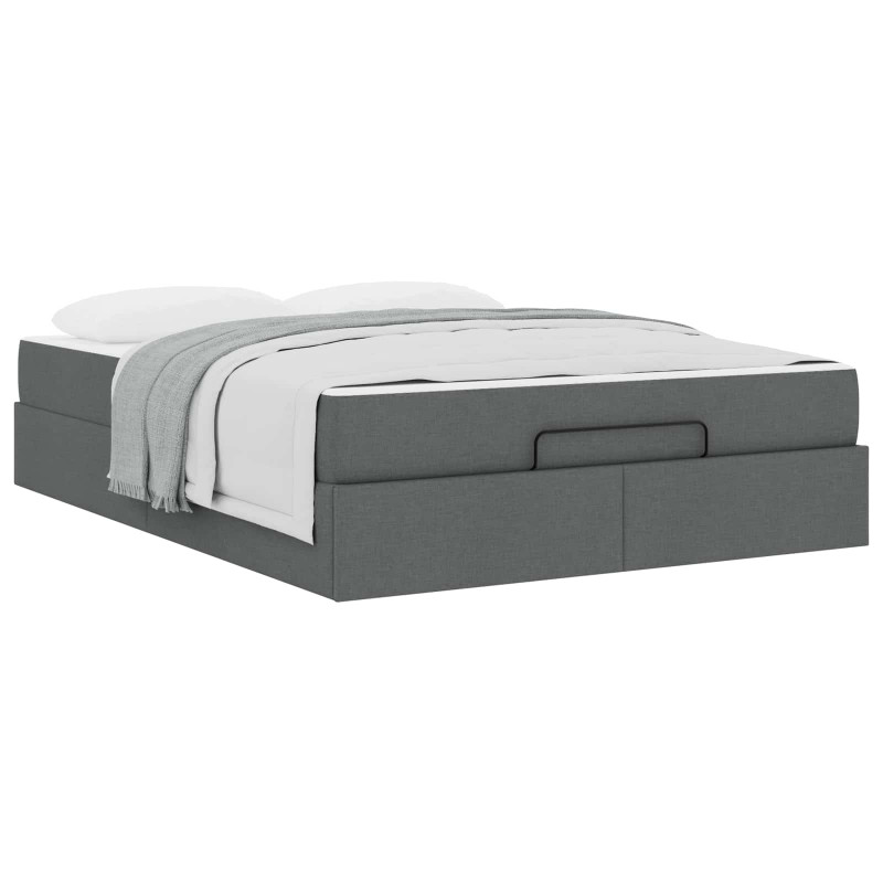 Rama łóżka z materacem 2 pcs Przygaszony Szary tkanina