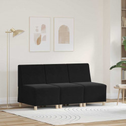 Modułowa sofa bez podłokietników 3 pcs Czarny 55 x 74 x 82 cm