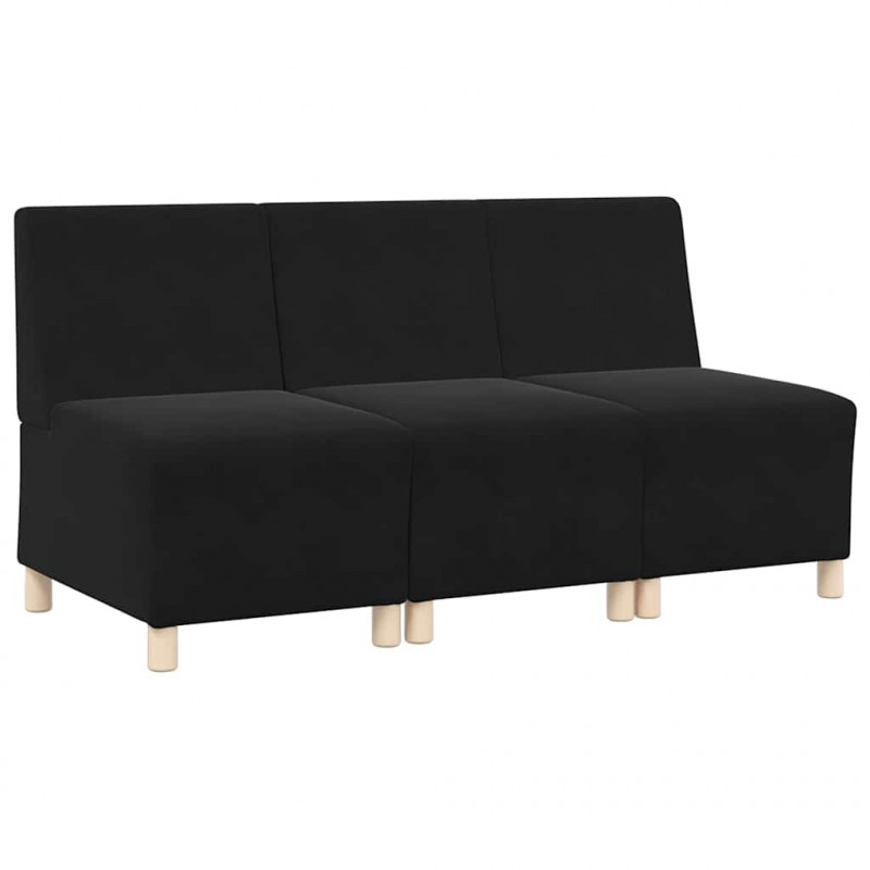 Modułowa sofa bez podłokietników 3 pcs Czarny 55 x 74 x 82 cm