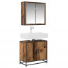 Zestaw mebli łazienkowych z półką z drzwiami 2 pcs Stare drewno