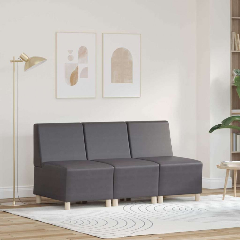 Modułowa sofa bez podłokietników 3 pcs Szary 55 x 74 x 82 cm