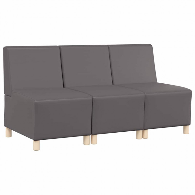 Modułowa sofa bez podłokietników 3 pcs Szary 55 x 74 x 82 cm