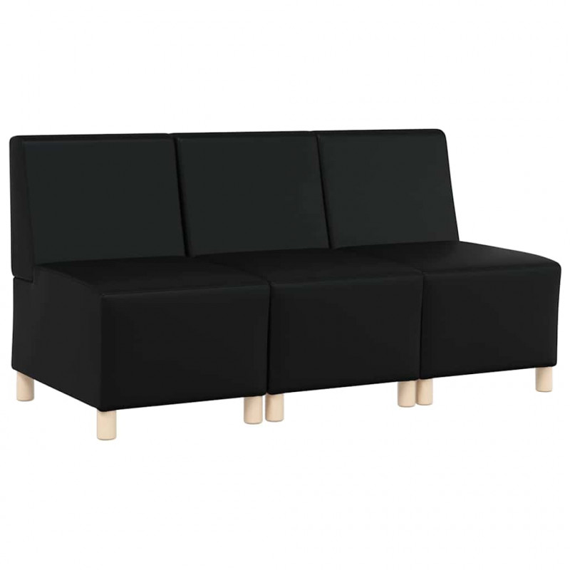 Modułowa sofa bez podłokietników 3 pcs Czarny 55 x 74 x 82 cm