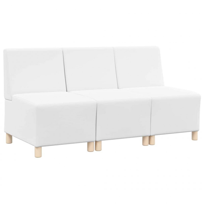Modułowa sofa bez podłokietników 3 pcs Biały 55 x 74 x 82 cm