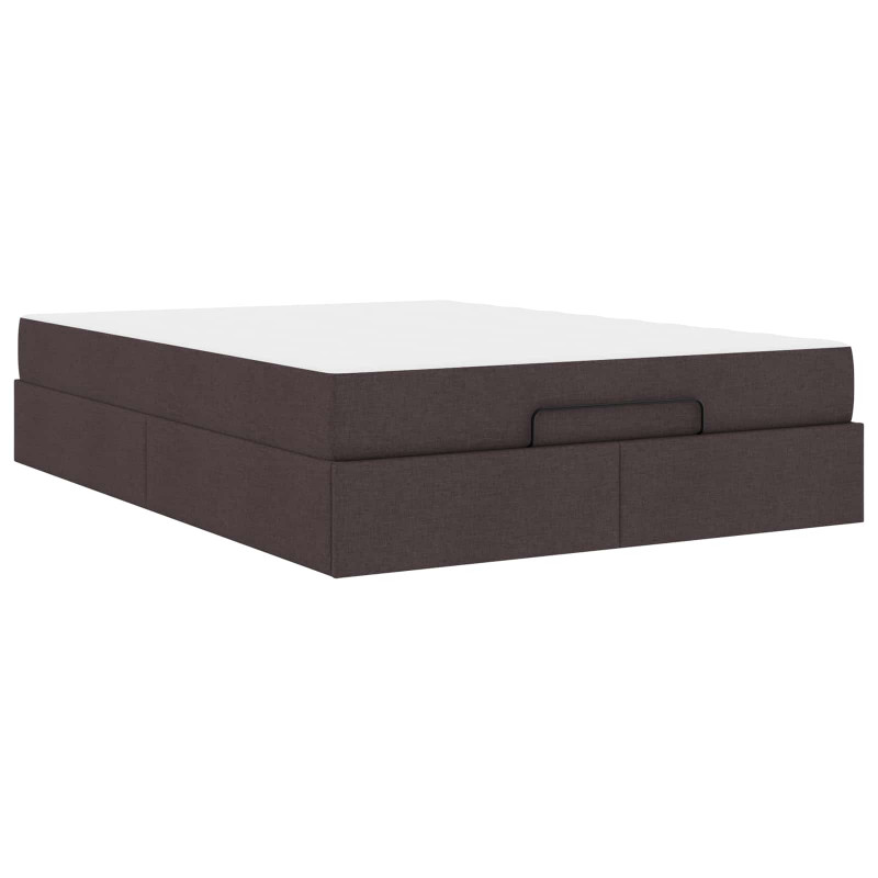 Rama łóżka z materacem z materacem 2 pcs Brązowy tkanina