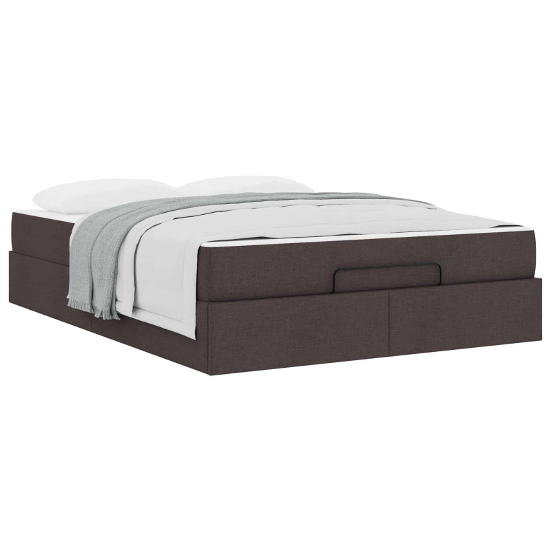 Rama łóżka z materacem z materacem 2 pcs Brązowy tkanina