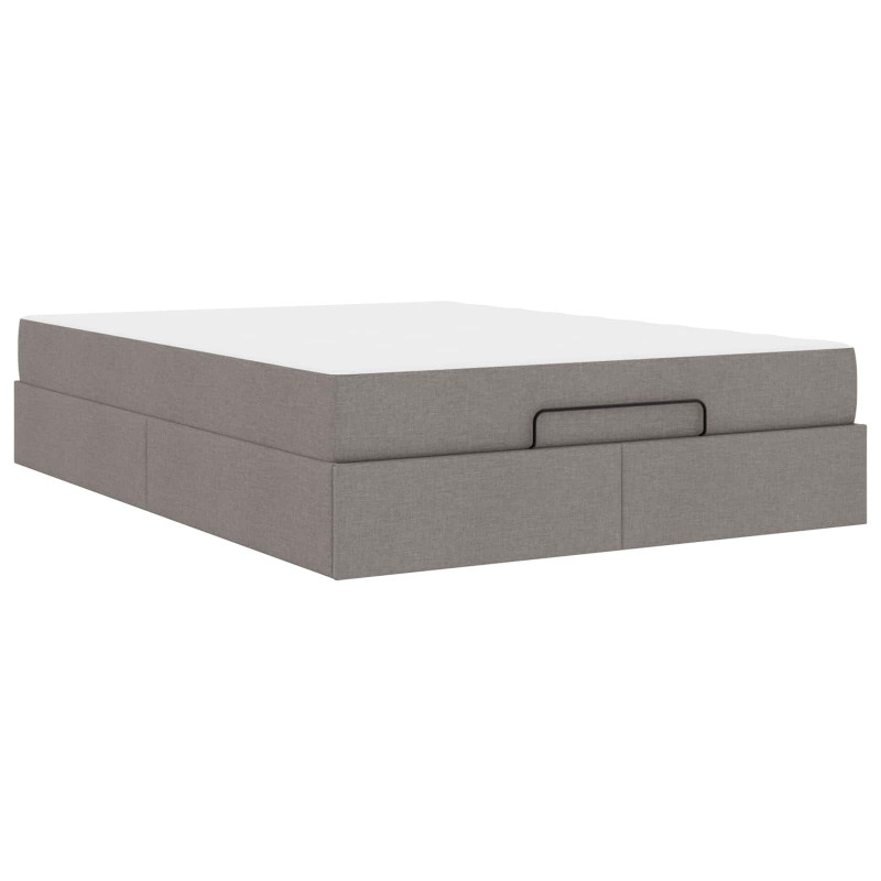 Rama łóżka z materacem z materacem 2 pcs Ciemnoszary tkanina