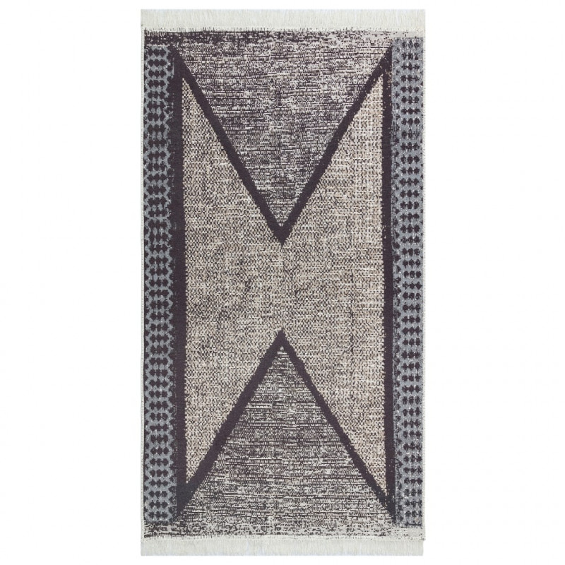 Dywan, czarno-szary, 120x180 cm, bawełniany