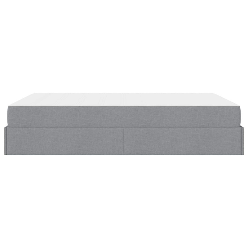 Rama łóżka z materacem z materacem 2 pcs Jasnoszary tkanina