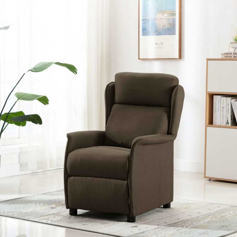 Fotel z funkcją relaksu Brązowy 66,5 x 94 x 101,5 cm Poliester