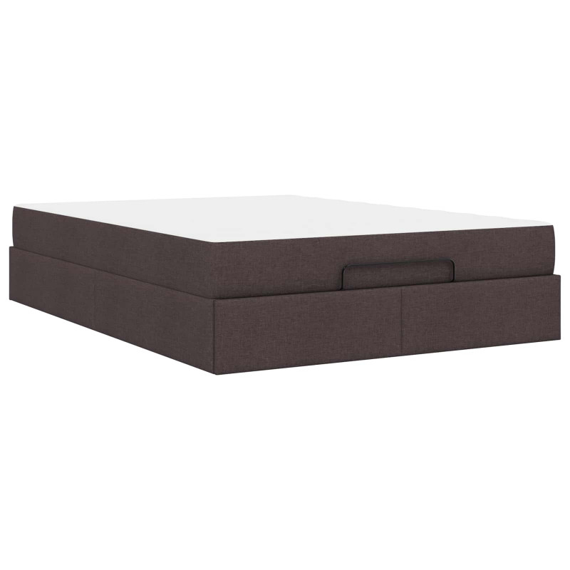 Rama łóżka z materacem z materacem 2 pcs Brązowy tkanina