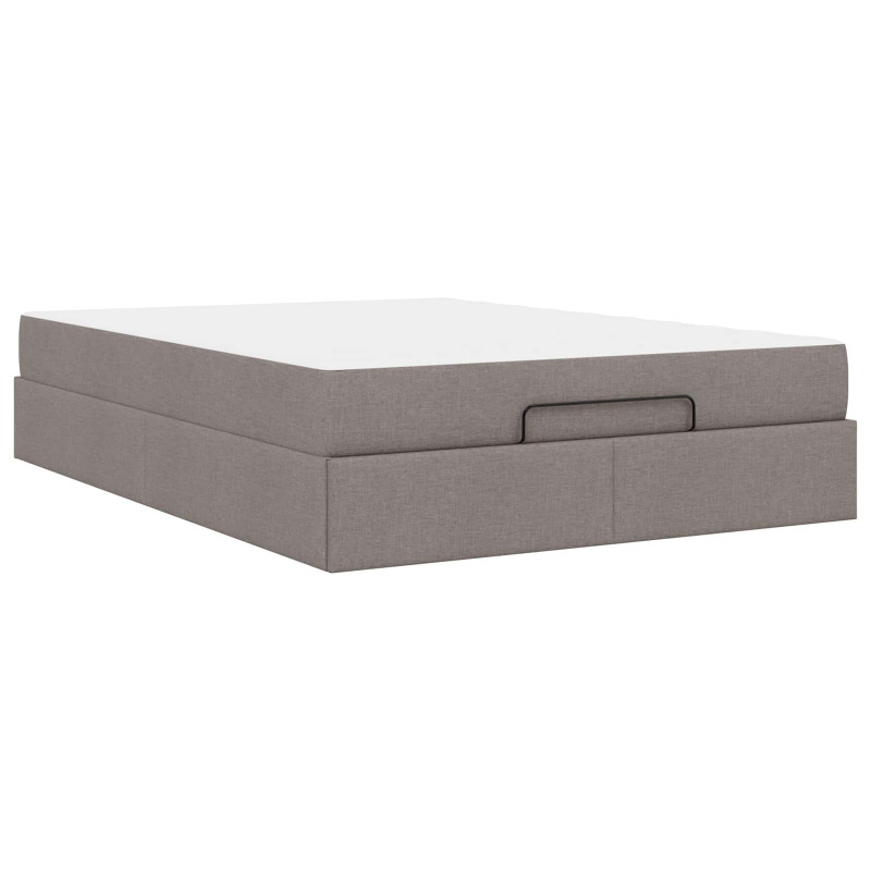 Rama łóżka z materacem z materacem 2 pcs Ciemnoszary tkanina