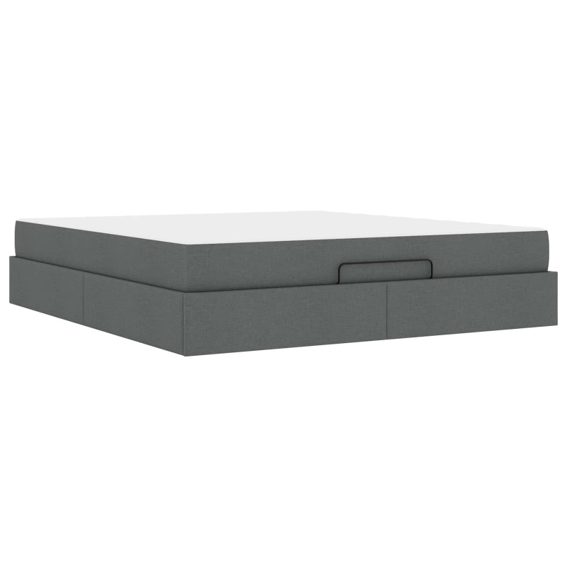 Rama łóżka z materacem 2 pcs Przygaszony Szary tkanina