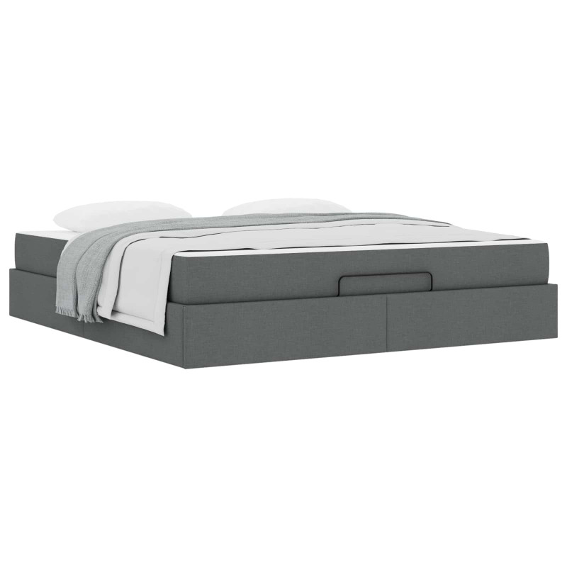 Rama łóżka z materacem 2 pcs Przygaszony Szary tkanina