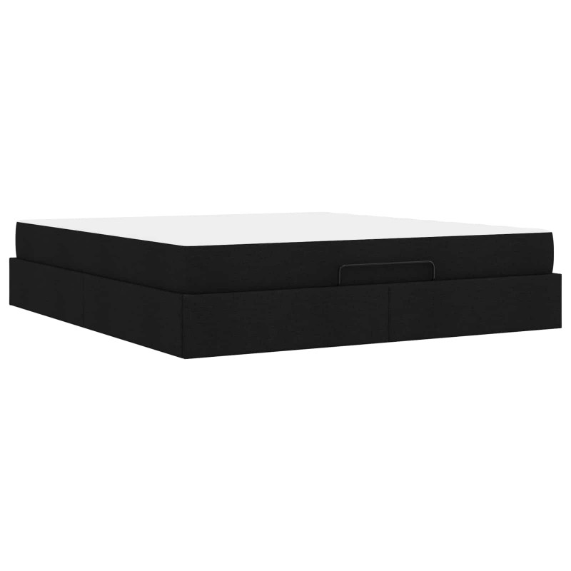 Rama łóżka z materacem z materacem 2 pcs Czarny tkanina