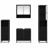 Zestaw mebli łazienkowych z szufladą z półką 4 pcs Czarny Dąb