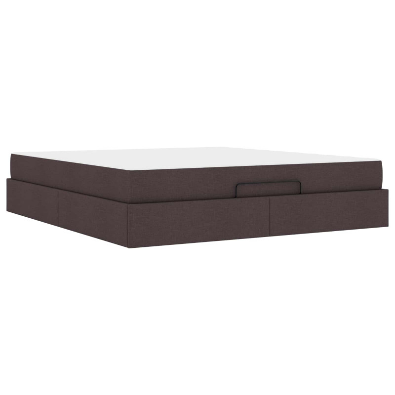Rama łóżka z materacem z materacem 2 pcs Brązowy tkanina