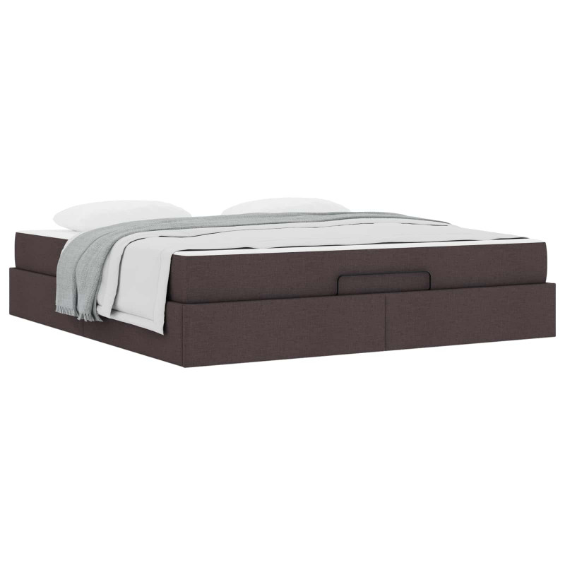 Rama łóżka z materacem z materacem 2 pcs Brązowy tkanina