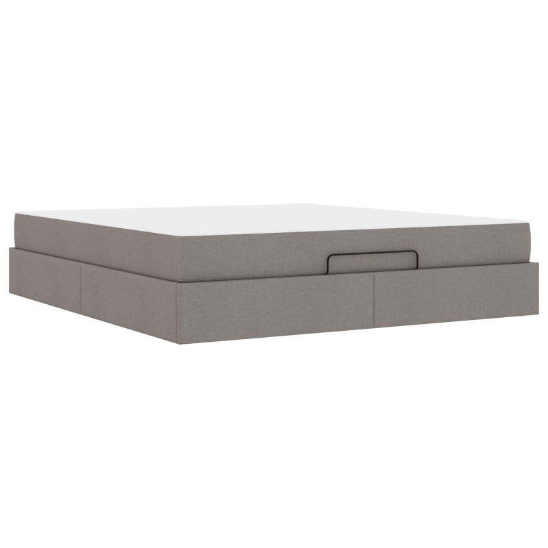 Rama łóżka z materacem z materacem 2 pcs Ciemnoszary tkanina