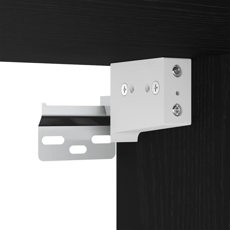 Zestaw mebli łazienkowych z półką z drzwiami 4 pcs Czarny Dąb