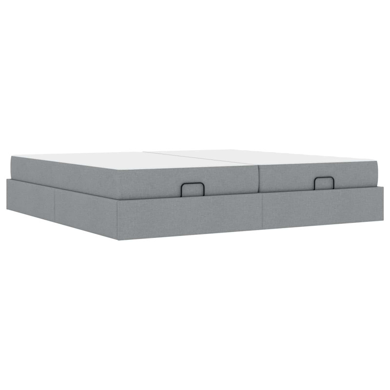 Rama łóżka z materacem z materacem 2 pcs Jasnoszary tkanina