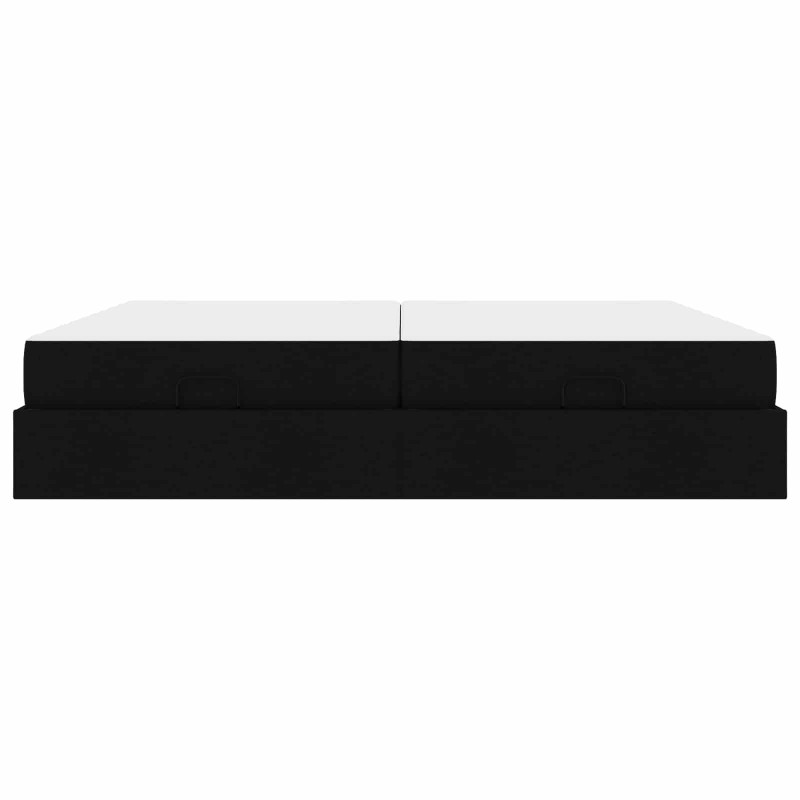 Rama łóżka z materacem z materacem 2 pcs Czarny tkanina