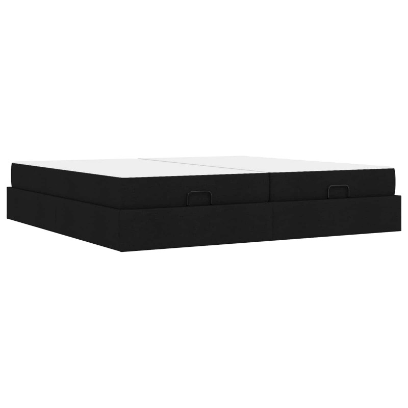 Rama łóżka z materacem z materacem 2 pcs Czarny tkanina