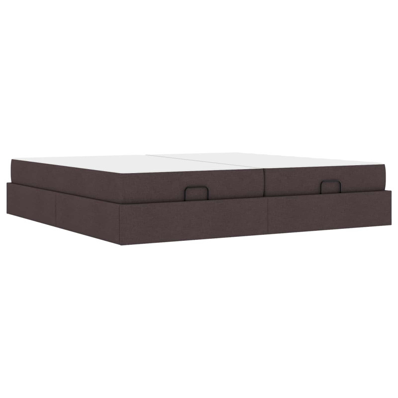 Rama łóżka z materacem z materacem 2 pcs Brązowy tkanina