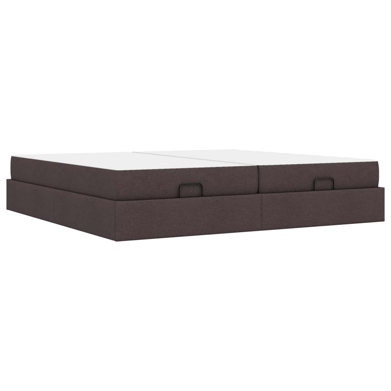 Rama łóżka z materacem z materacem 2 pcs Brązowy tkanina