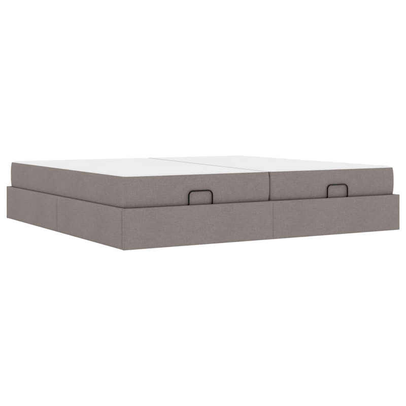 Rama łóżka z materacem z materacem 2 pcs Ciemnoszary tkanina