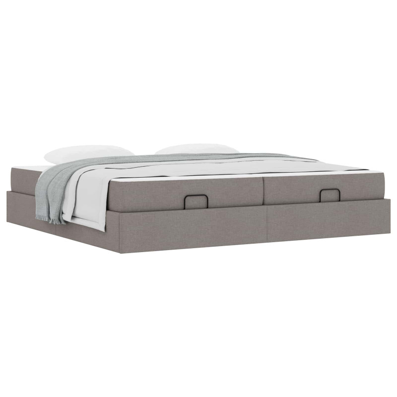 Rama łóżka z materacem z materacem 2 pcs Ciemnoszary tkanina