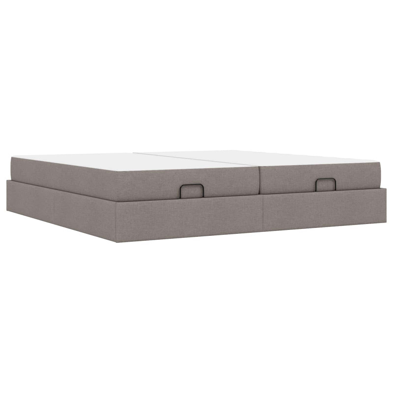 Rama łóżka z materacem z materacem 2 pcs Ciemnoszary tkanina