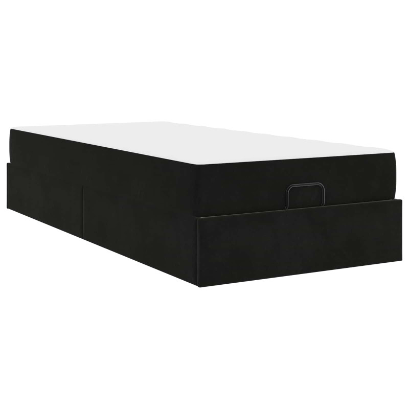 Rama łóżka z materacem z materacem 2 pcs Czarny Aksamit