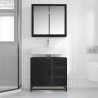 Zestaw mebli łazienkowych z szufladą Z lustrem 2 pcs Czarny dąb