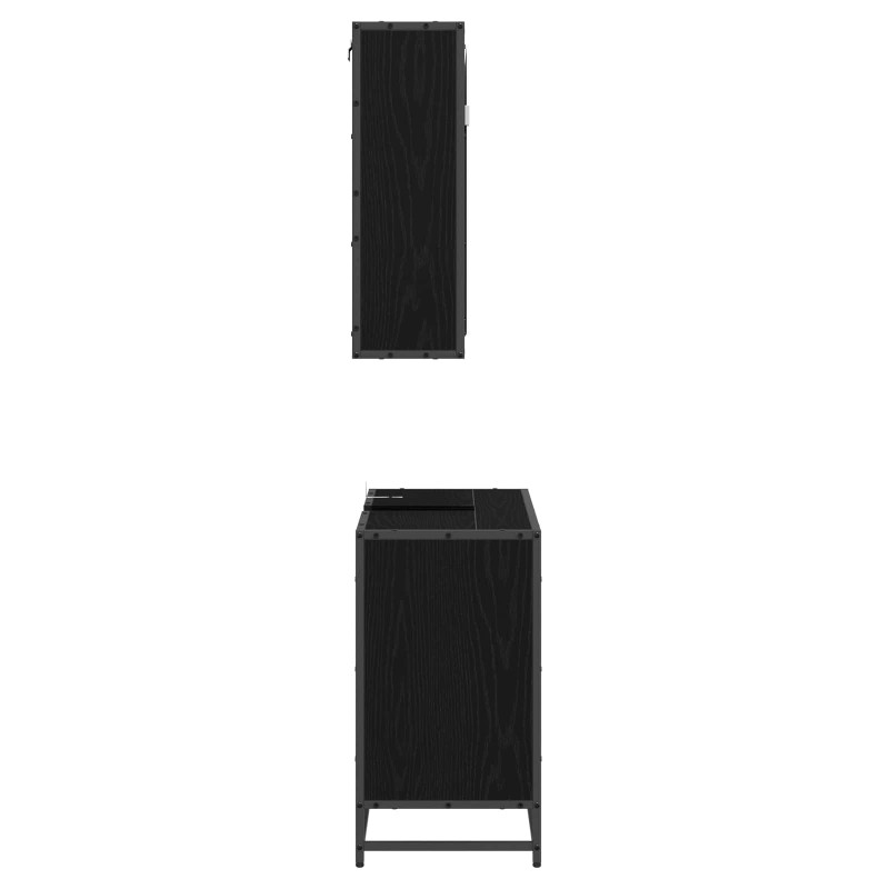 Zestaw mebli łazienkowych z szufladą Z lustrem 2 pcs Czarny dąb
