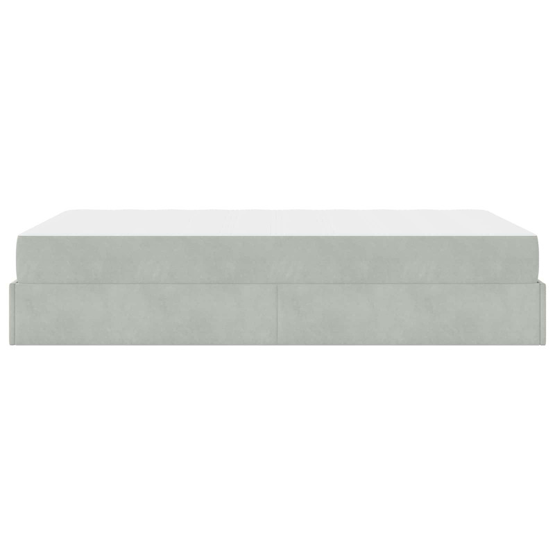 Rama łóżka z materacem z materacem 2 pcs Jasnoszary Aksamit
