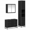 Zestaw mebli łazienkowych z szufladą z półką 3 pcs Czarny Dąb
