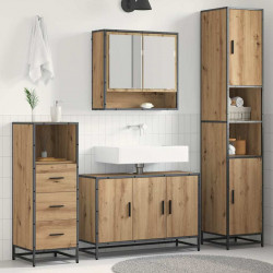 Zestaw mebli łazienkowych z półką 3 pcs Dąb rzemieślniczy