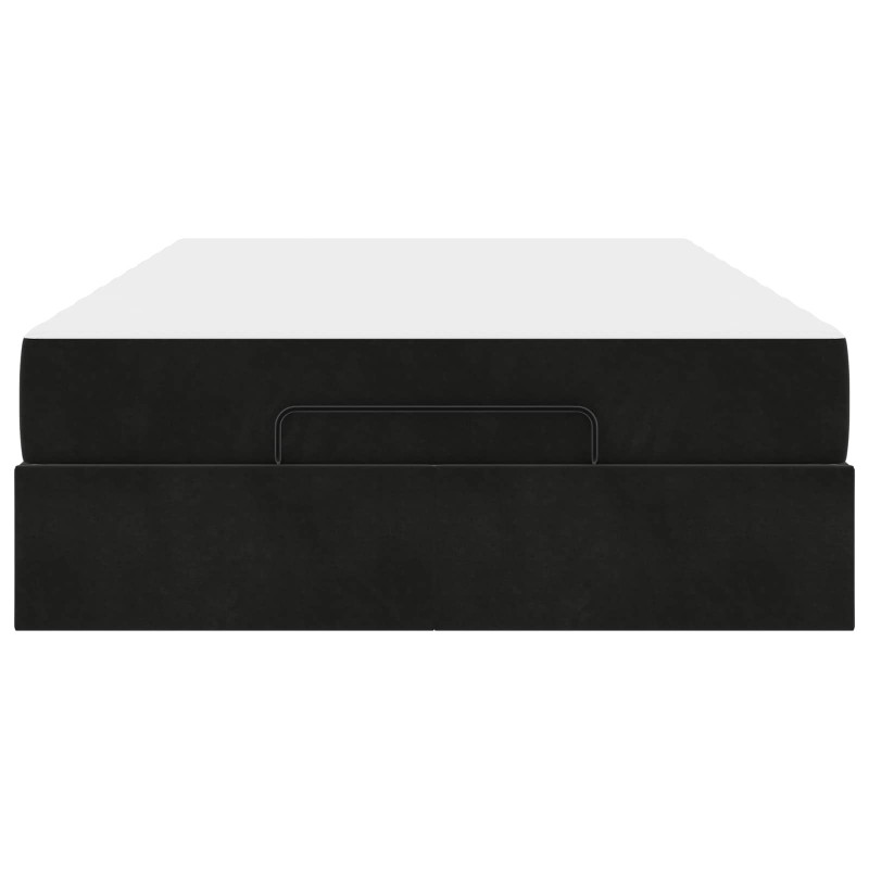 Rama łóżka z materacem z materacem 2 pcs Czarny Aksamit