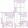 Zestaw mebli łazienkowych z szufladą z półką 4 pcs Czarny Dąb